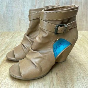 BLOWFISH Beige Cutout Open Toe Booties Ankle Boots